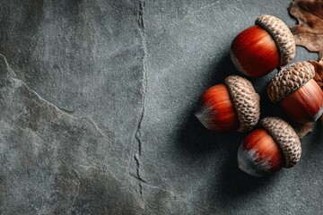 Obraz premium Gathering Acorns Forest Floor Nature Still Life Natural Environment Close-Up View Autumn Concept