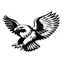 Obraz premium Silhouette of an eagle, silhouette of a flying bird.