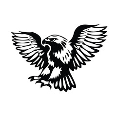 Obraz premium Silhouette of an eagle, silhouette of a flying bird.