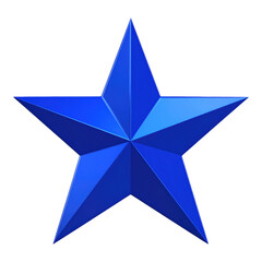 Obraz premium A three-dimensional blue star with sharp edges and a glossy finish