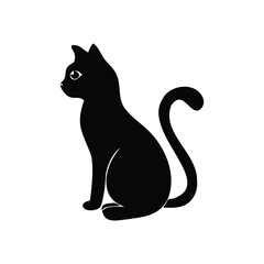 Cute cat cartoon black cat vector
