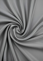 Abstract Gray Silk Fabric Background With Shiny Wavy Texture
