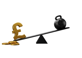 Abstract Illustration Of Financial Balance Between Pound And Dollar Currency