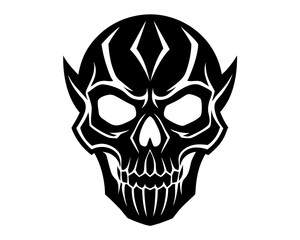 Skull vector silhouette illustration isolated on white background