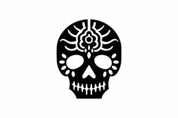Skull vector silhouette illustration isolated on white background