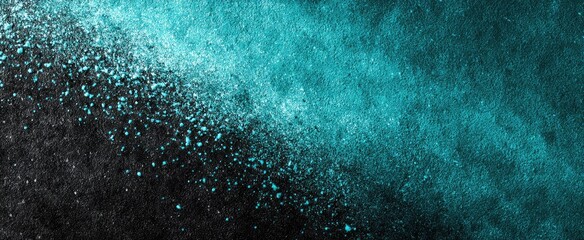 Teal and black abstract texture; speckled, gradient