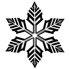 Abstract Snowflake Illustration On Transparent Black Background