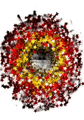 Abstract Starry Circle Illustration on Black Background for Design