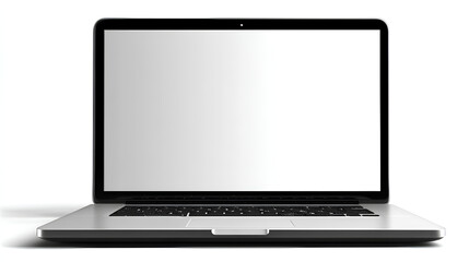 Modern computer screen isolated on white background. Silver color. Front view. 3d rendering Stock Illustration