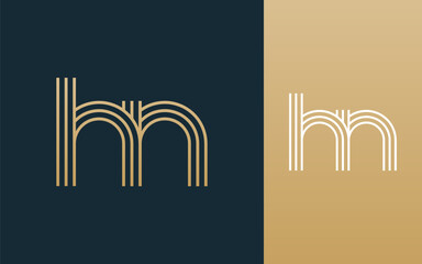 Modern elegant hn letter logo design vector illustration