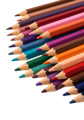 Arrangement of Colorful Pencils Isolated on a Transparent Background