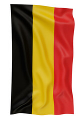 Belgium Flag Vertical Composition With Red Yellow Black Colors on Transparent Background