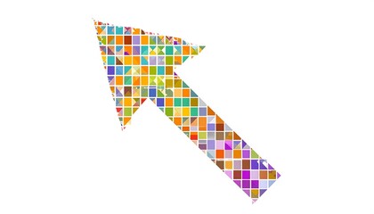 Mosaic Arrow Pointing Upward Symbolizing Progression and Forward Movement in Art