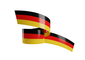 Abstract Ribbon Flag of Germany Floating with Black Transparent Background