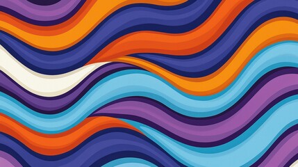 Colorful Wavy Pattern with Vibrant Lines and Dynamic Flowing Design
