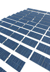 Abstract Solar Panel Array Diagonal Perspective on Transparent Background