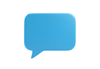 Naklejka premium Blue 3D Rendered Speech Bubble Icon Isolated On Transparent Background