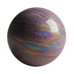 Abstract Sphere with Iridescent Colors on Transparent Background Illustration
