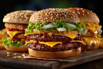 Double Cheeseburger with Crispy Onions