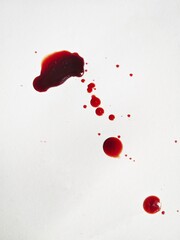 Red drops on a white background