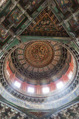 The Zaojing (decorative ceiling) of the Wanchun Pavilion in the Imperial Garden of the Forbidden...