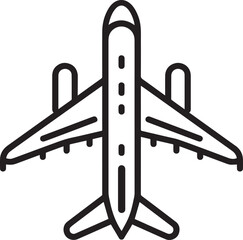 Airplane icon clean simple outline
