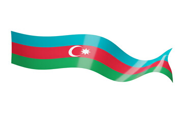 Azerbaijan Waving Flag Illustration With Teal Red And Green Colors