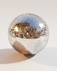 Shiny disco ball on a plain background