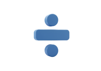 Blue 3D Division Symbol Isolated On Black Background Transparent Illustration