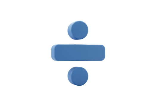 Blue 3D Division Symbol Isolated On Black Background Transparent Illustration - Powered by Adobe