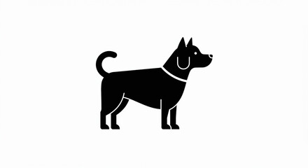 Minimalist Black Silhouette of a Dog: Elegant Canine Vector Graphic.