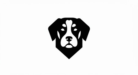 Stylish Black and White Dog Head Logo Design.