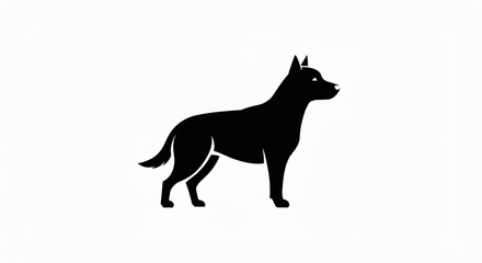 Elegant Black Silhouette of a Dog: Minimalist Canine Profile Design.
