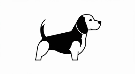 Simple Silhouette of a Beagle Dog Profile View.