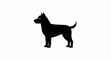 Bold Black Dog Silhouette: Minimalist Canine Vector Graphic.