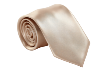 Rolled cream-colored silk necktie