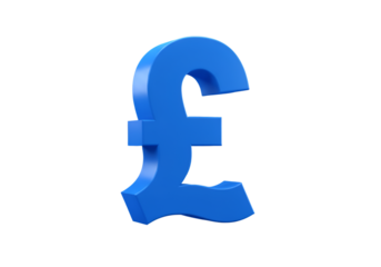 Blue Pound Symbol Isolated on Black Background Illustration for Finance