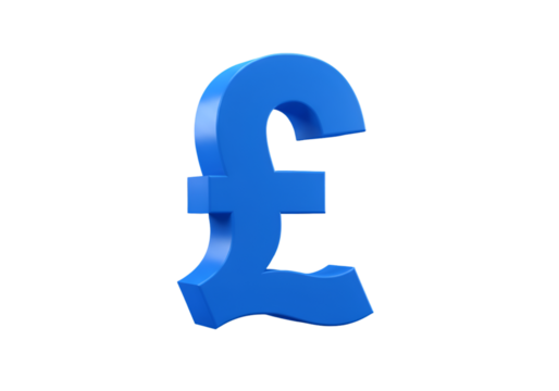 Blue Pound Symbol Isolated on Black Background Illustration for Finance