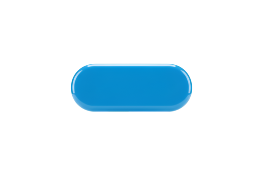 Blue Rounded Button Icon Isolated On Transparent Background Illustration