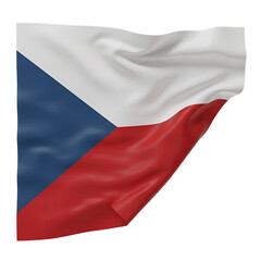 Czech Republic Flag Waving Isolated Transparent Background 3d Render Illustration