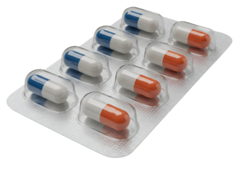 Blister Pack Of Capsule Pills On Transparent Isolated Background Photo