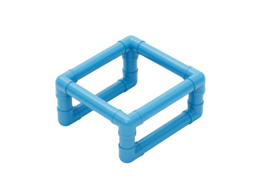 Blue Geometric Abstract Structure Isolated On Transparent Background 3D Render