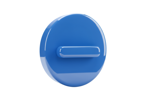 Blue 3D Rendered Minus Sign Icon on Isolated Background - Powered by Adobe
