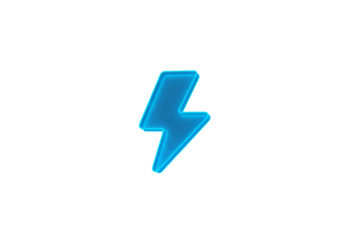 Blue Neon Lightning Bolt Illustration On Black Background