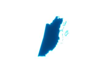 Blue Glowing Contour Map Illustration Of Belize Isolated On Black Background