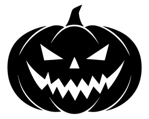 Jack o lantern vector silhouette illustration isolated on white background