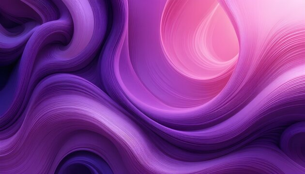 Purple and Pink Curvy 3D Abstract Background with Copy Space