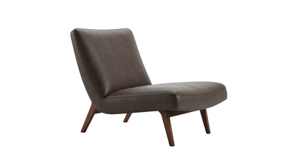 Fototapeta premium Brown Leather Chair Isolated On Transparent Background 3d Render