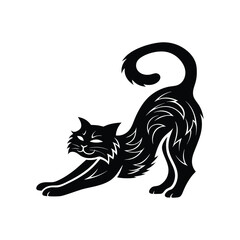 cat black and white vector, illustration, image, icon, wallpaper, art, design, graphic