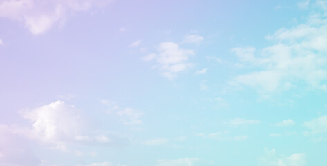 Beautiful clouds and blue sky with pastel color